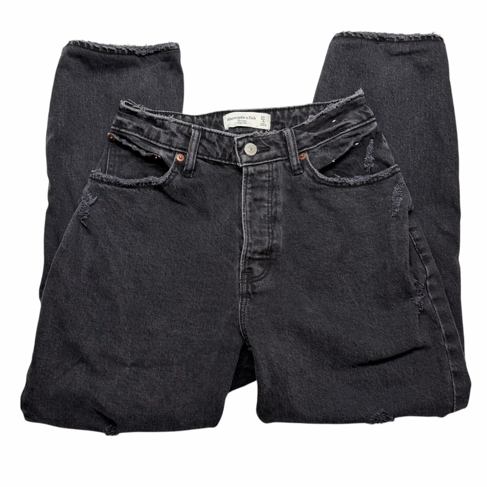 Abercrombie & Fitch Dad High Rise Curve Love Jeans Women’s 27/4S Black Straight